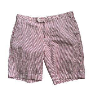 BROOKS BROTHERS Men's Red White Seersucker Striped Shorts Size 38